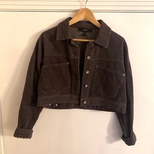 Forever 21 Dark Brown Corduroy Jean Jacket